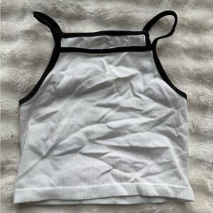 White Tank Top with Black Trim